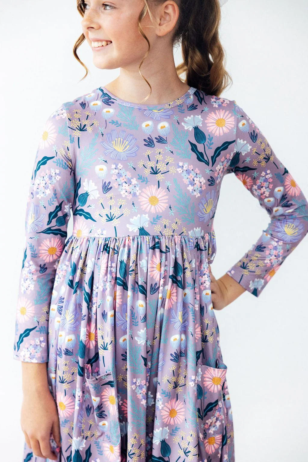 Lilac Honeysuckle Girls Twirl Dress