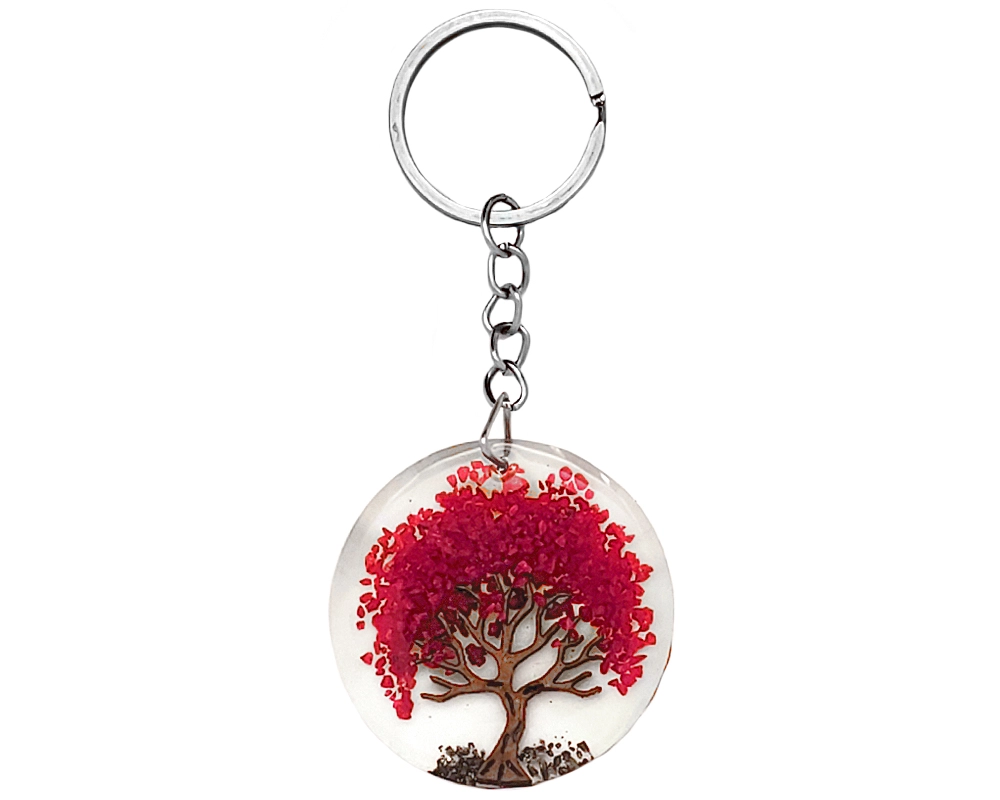 Tree of Life Chip Inlay Keychain