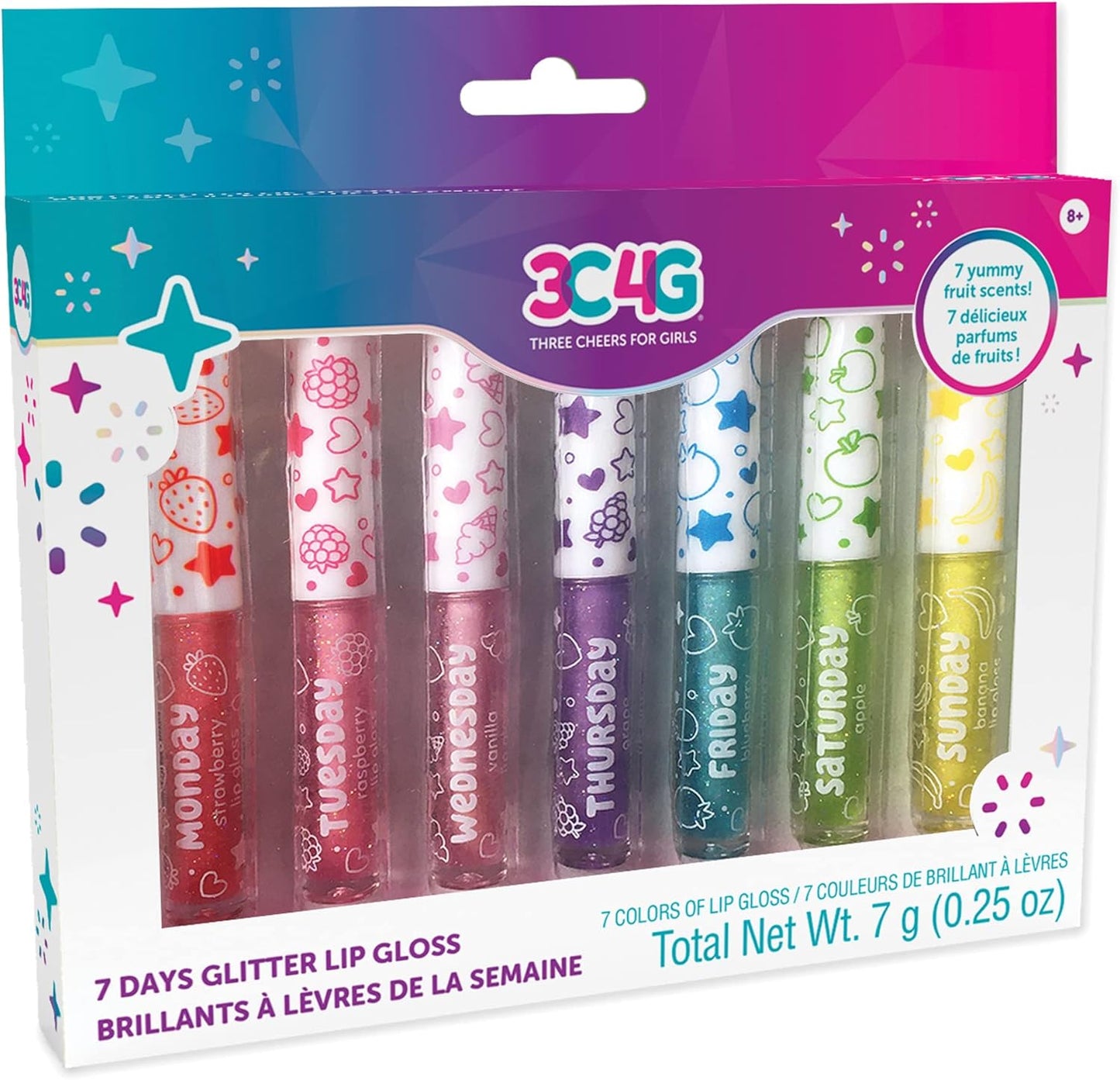 7 Days Glitter Lip Gloss Set