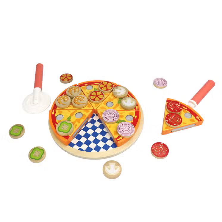 Wood Pizza Play Set