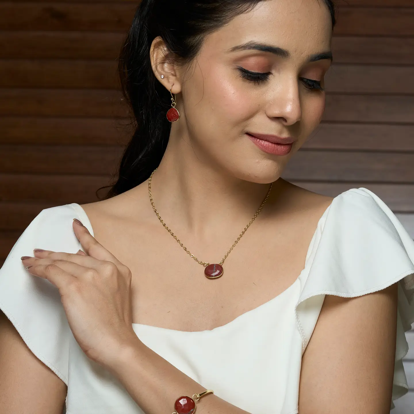 Natural Red Jasper Necklace