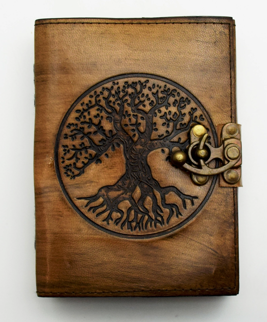 Tree of Life in Circle Leather Journal