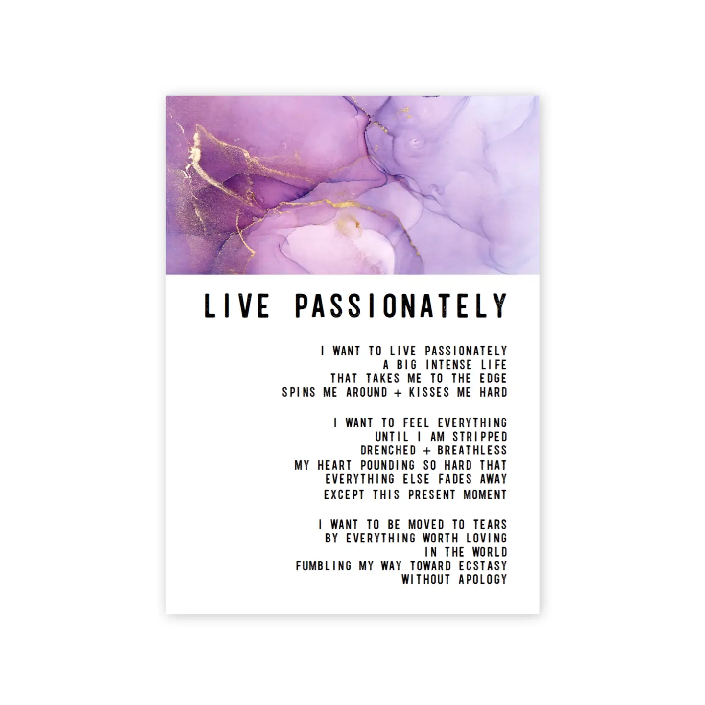 Live Passionately Greeting Card