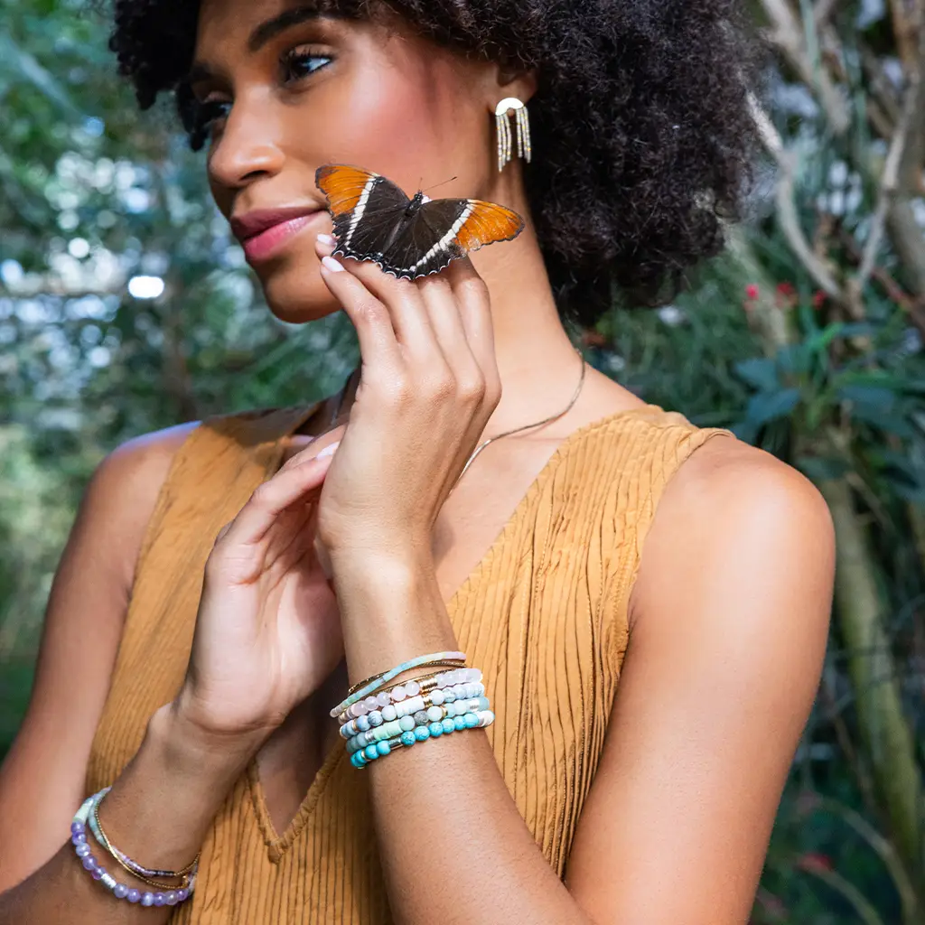 Amazonite Intermix Stone Stacking Bracelet