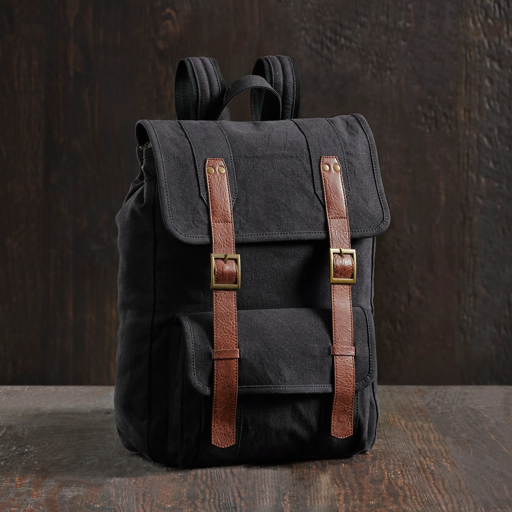 Parker Canvas Backpack-Black