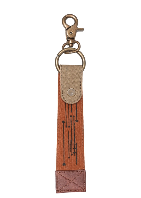 Up-Cycled Canvas Live Love Wander Key Fob