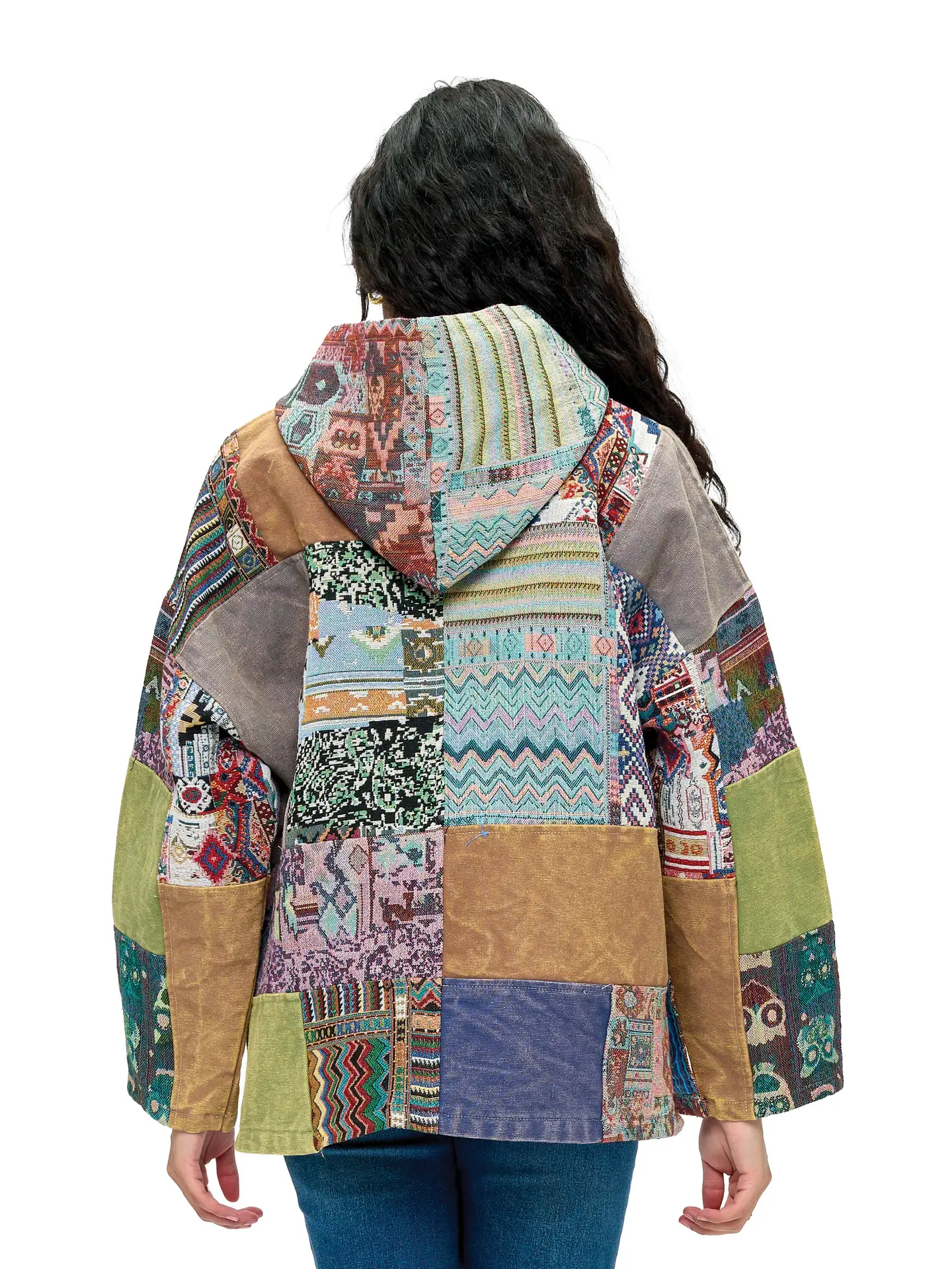 Zip Up Gheri Patchwork Jacket