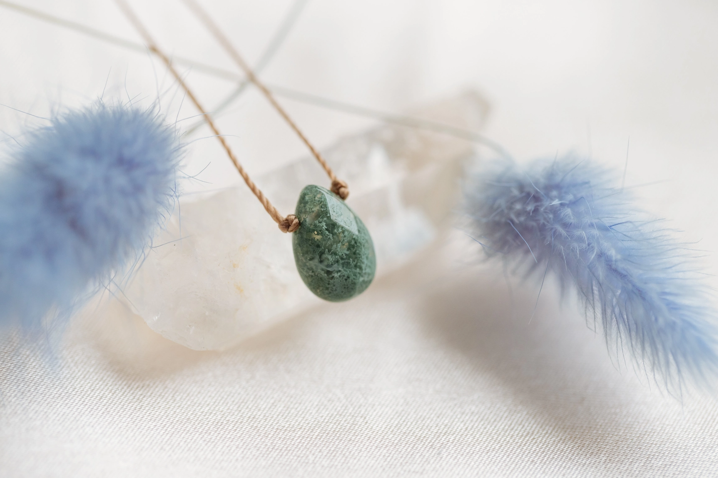 Soul Light Necklace Moss Agate for Flourish