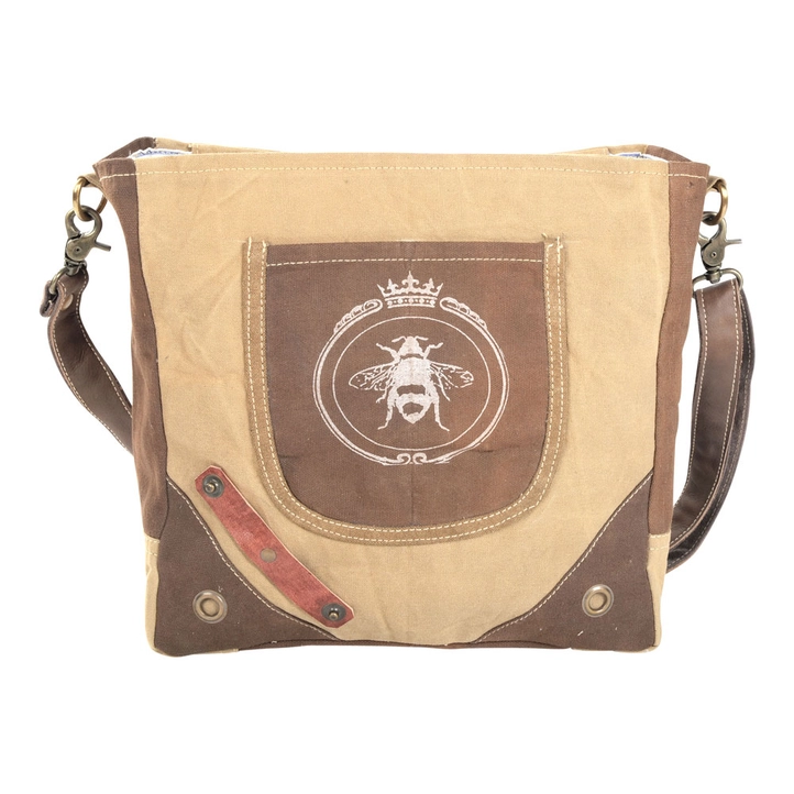 Queen Bee Canvas Crossbody Bag