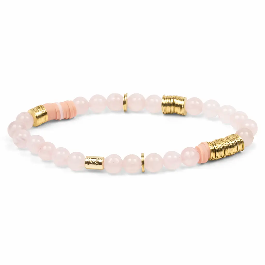 Rose Quartz Intermix Stone Stacking Bracelet