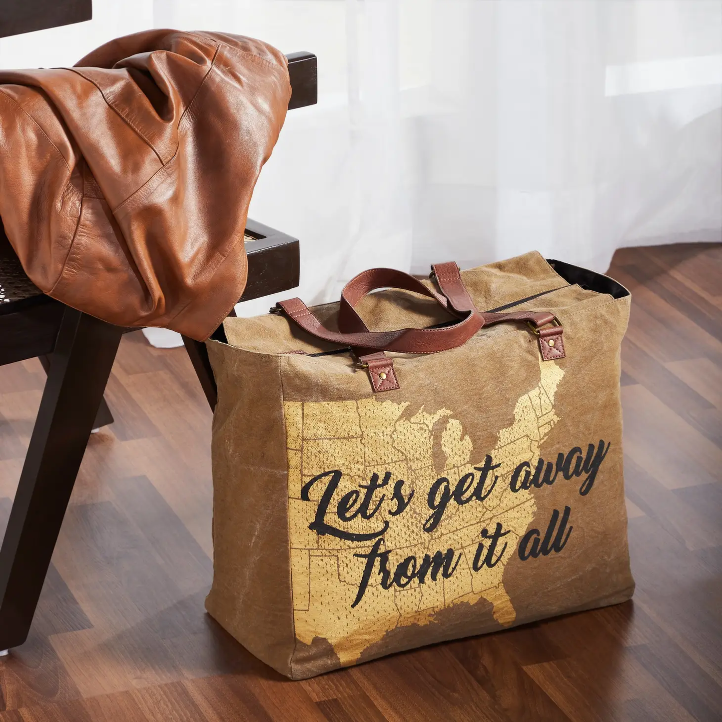 Let's Get Away Canvas Weekender Bag