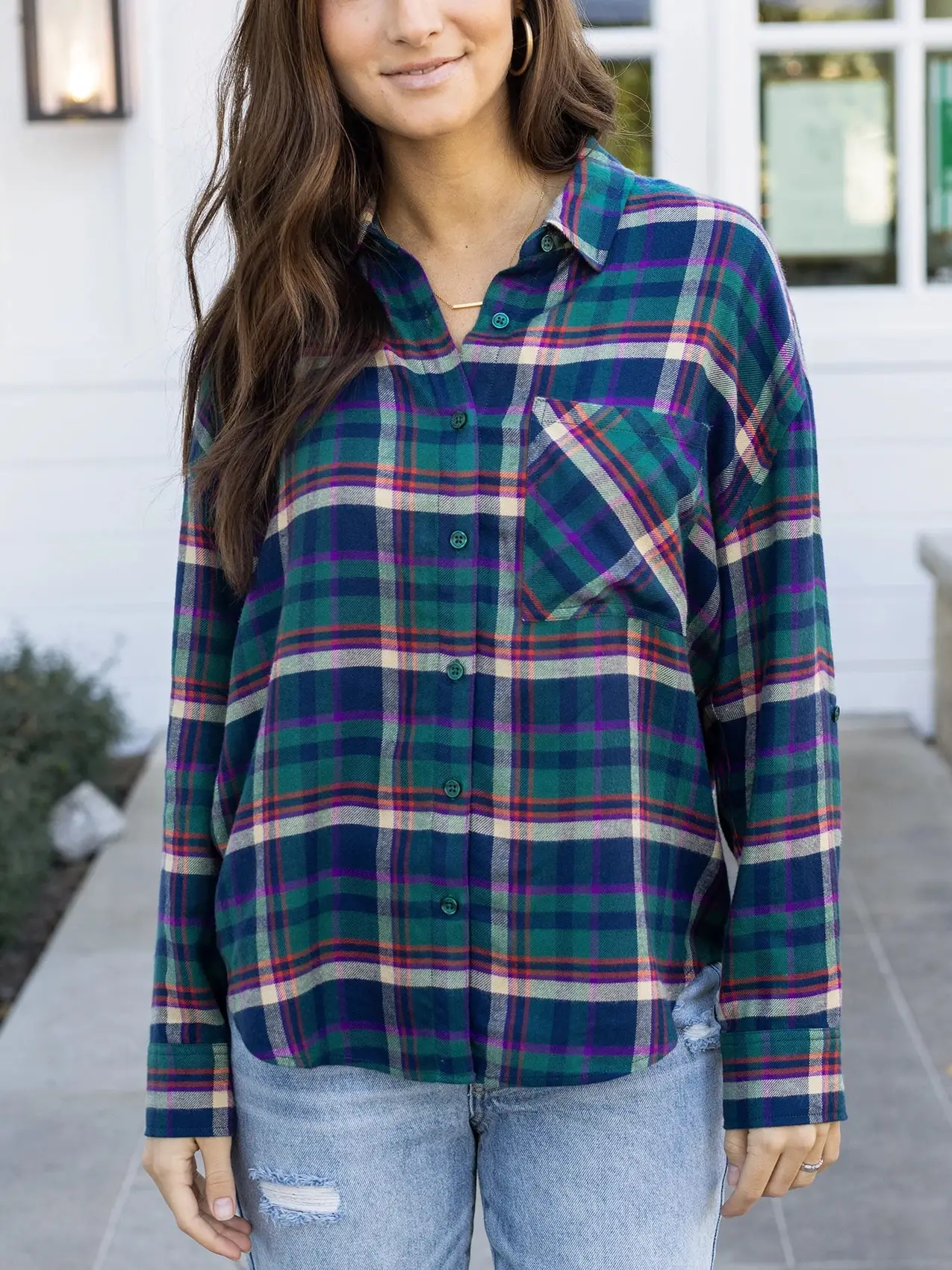 Favorite Button Up Plaid Top