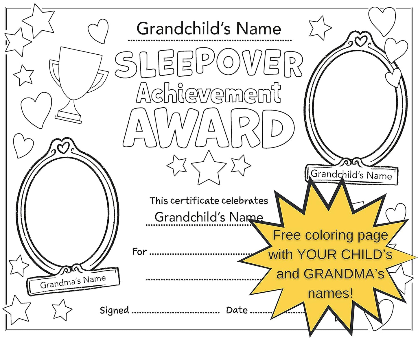 My Sleepover At Grandma's House Activity Book