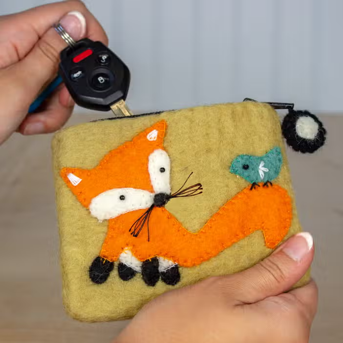 Felted Coin Purse - Fox
