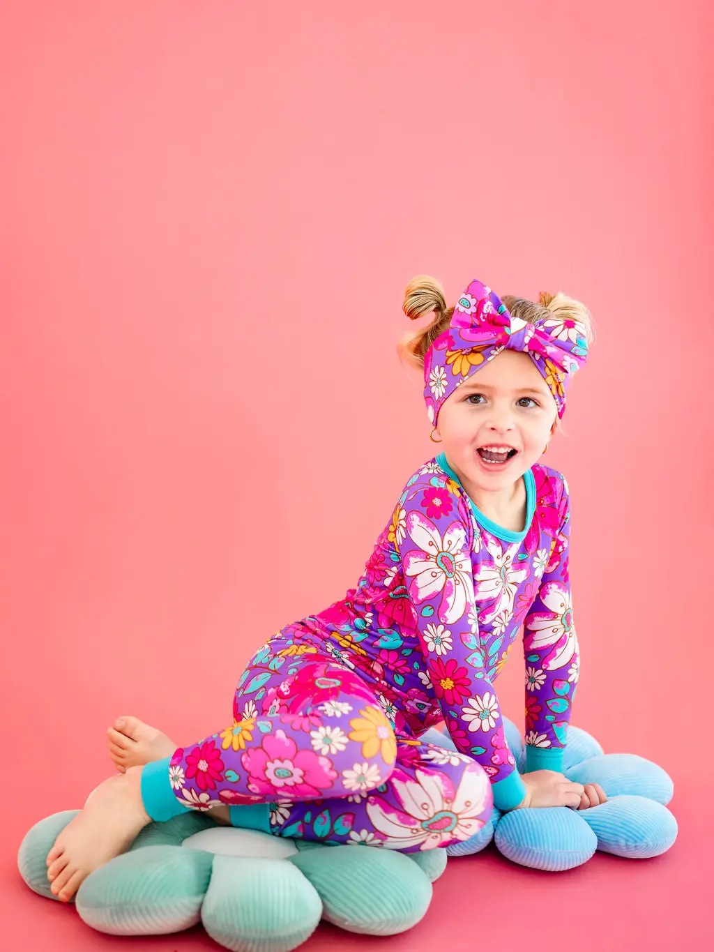 Retro Blooms Kids Bamboo Pajamas