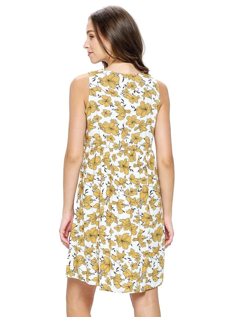 Floral Print Dress With Pockets