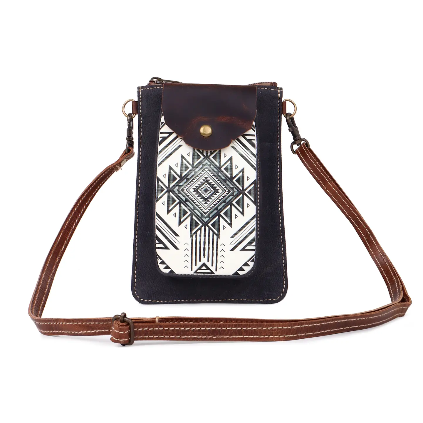 Women's Small Crossbody Bag - Black + White