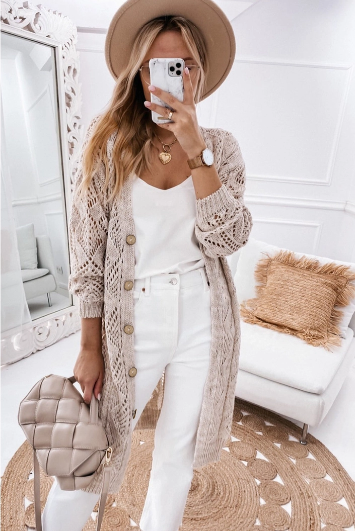 Openwork Knit Cardigan