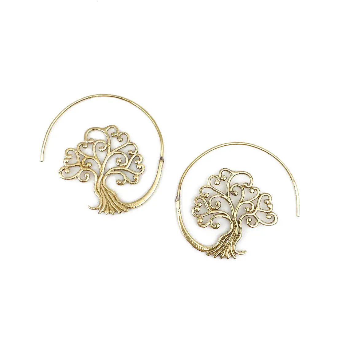 Open Hoop Tree of Life Gold