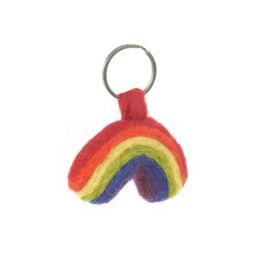 Felted Rainbow Keychain