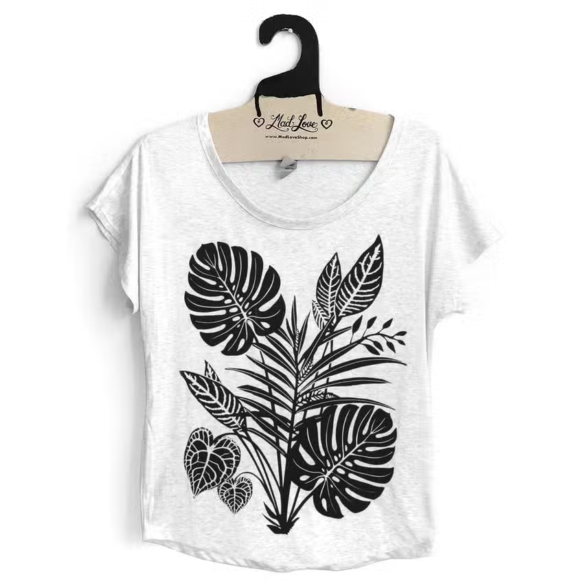 Dolman Top w/ Tropical Plants