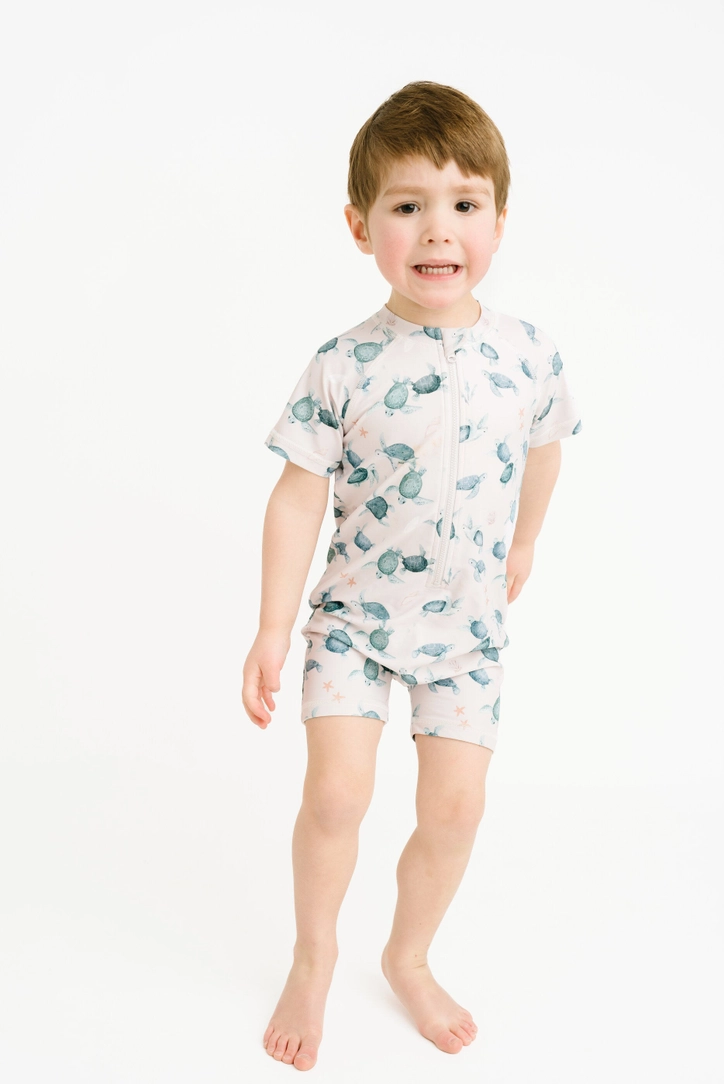 Sea Turtle Baby Swim Romper