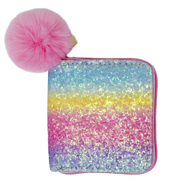 Girls Wallet Glitter Rainbow Bright