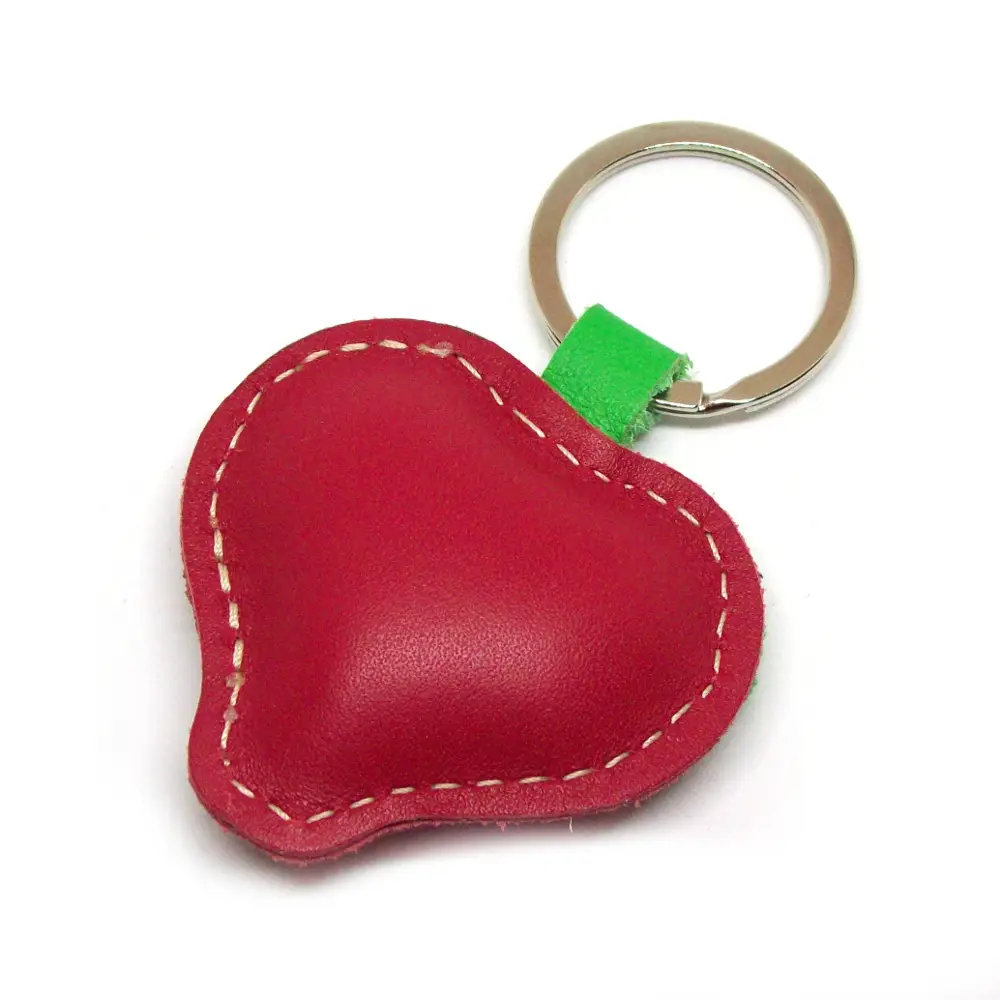 Strawberry Leather Keychain