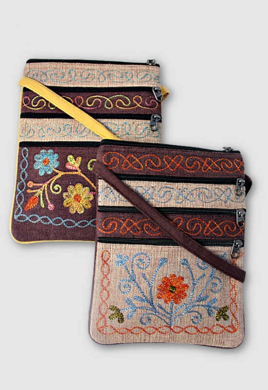 Passport Bag 3 Zip Embroidery