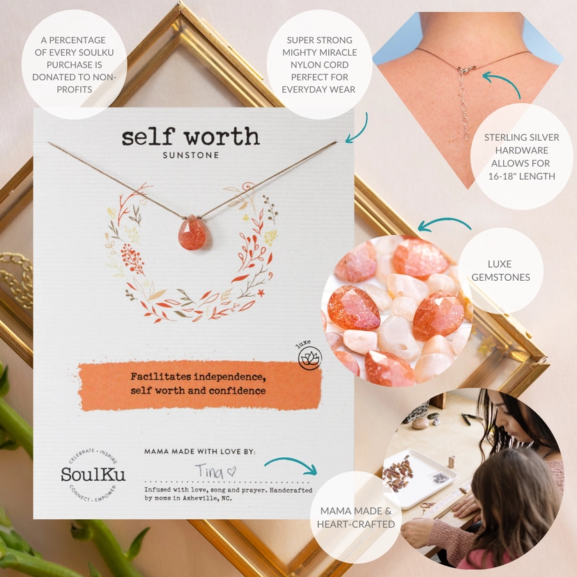 Luxe Necklace Sunstone for Self Worth