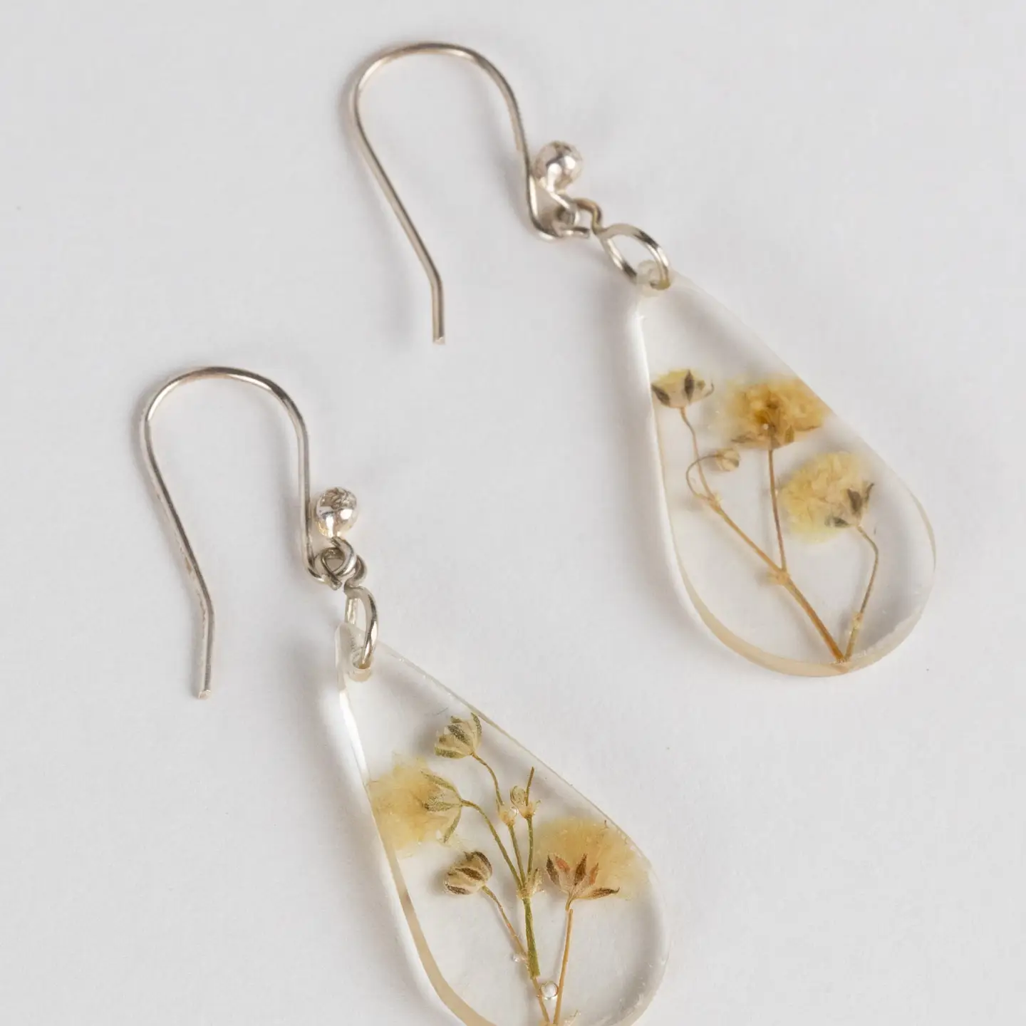 White Rain Flower Earrings