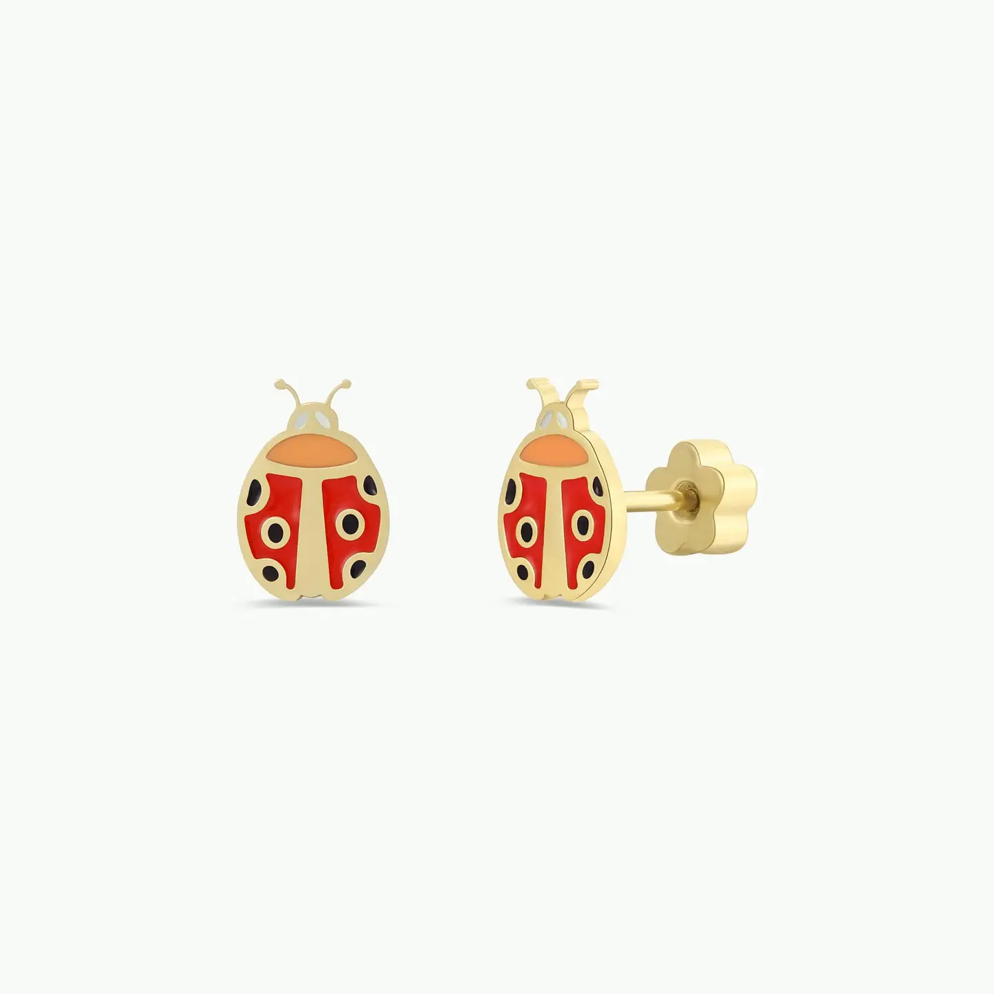 Ladybug Flat Back Earrings