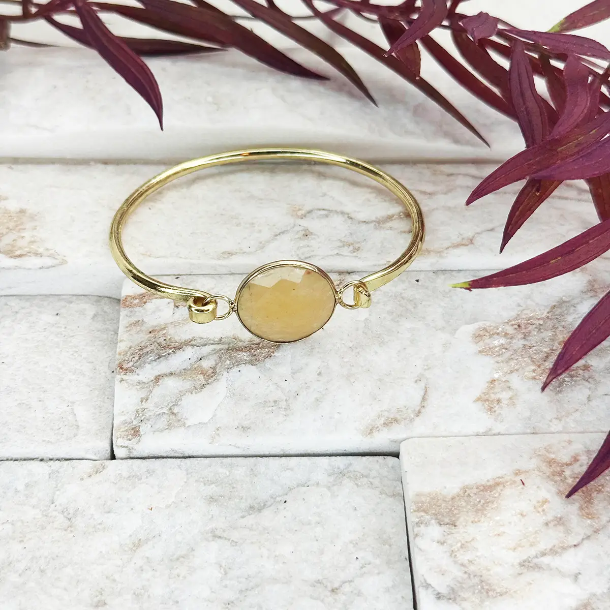 Semi-Precious Bangle Bracelet