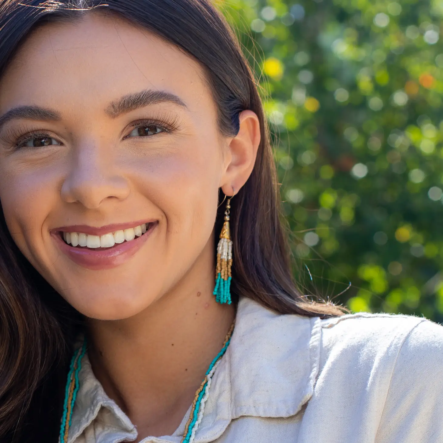 Sachi Beaded Waterfall Earrings