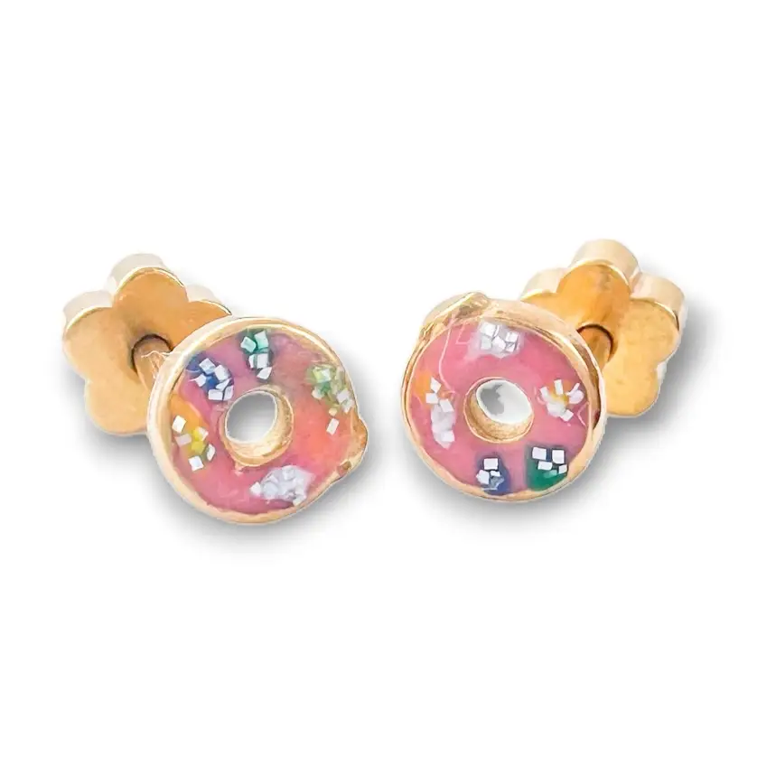 Sprinkle Donuts Tiny Screw Back Earrings