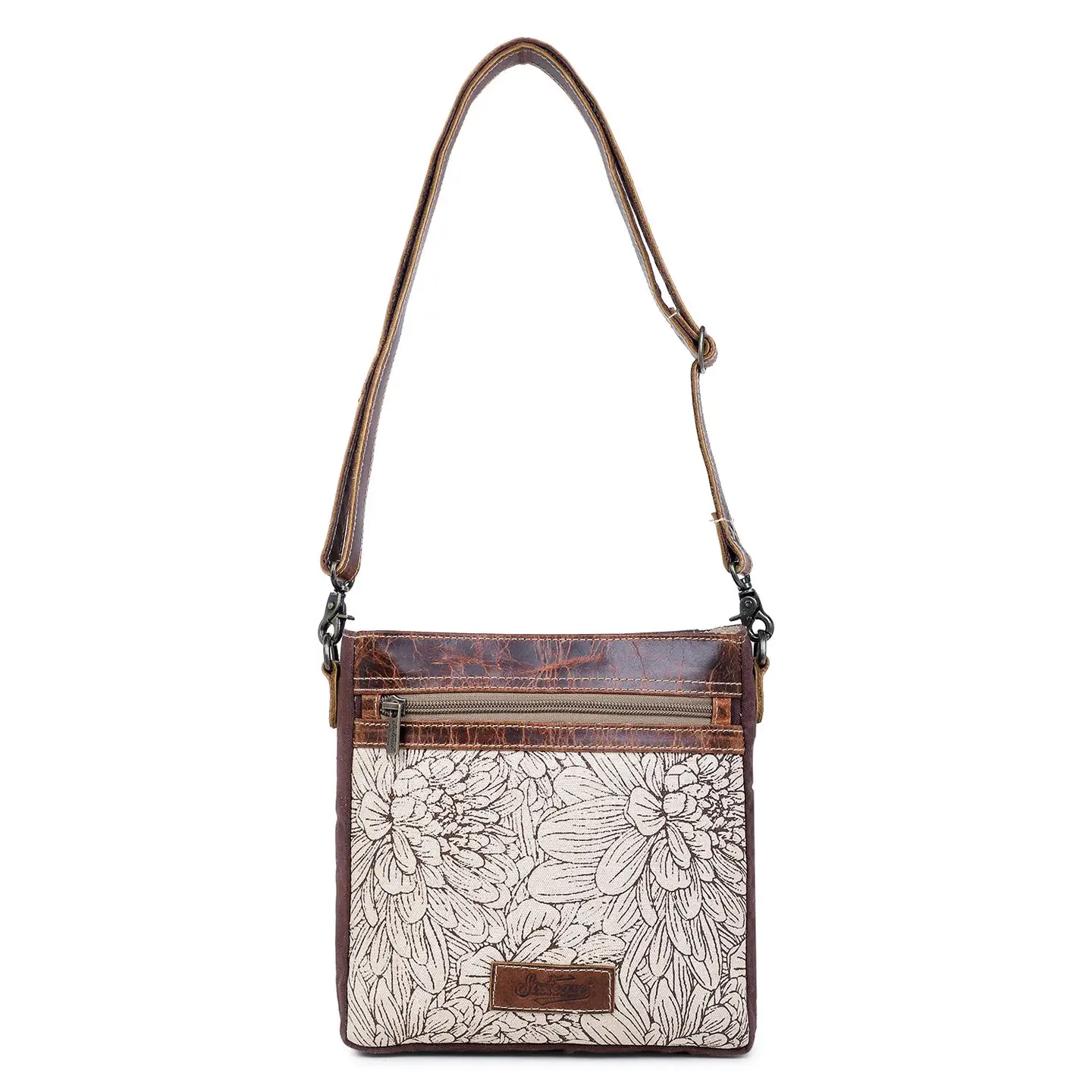 Women's Square Crossbody Bag - Flower Petals