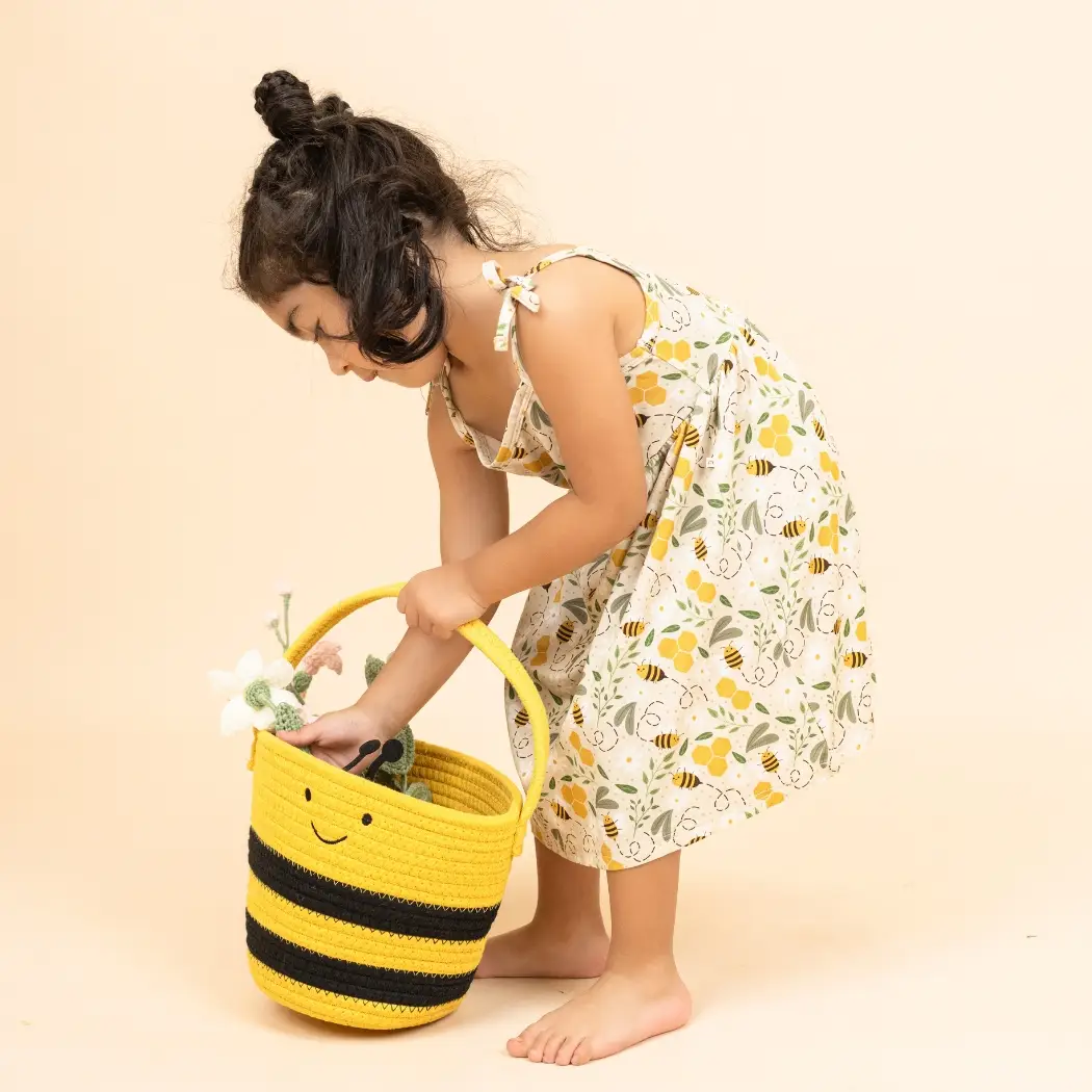 Girls Happy Honey Bees Bamboo Dress