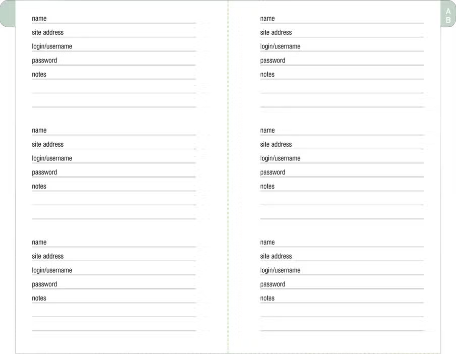 Eucalyptus Internet & Password Logbook