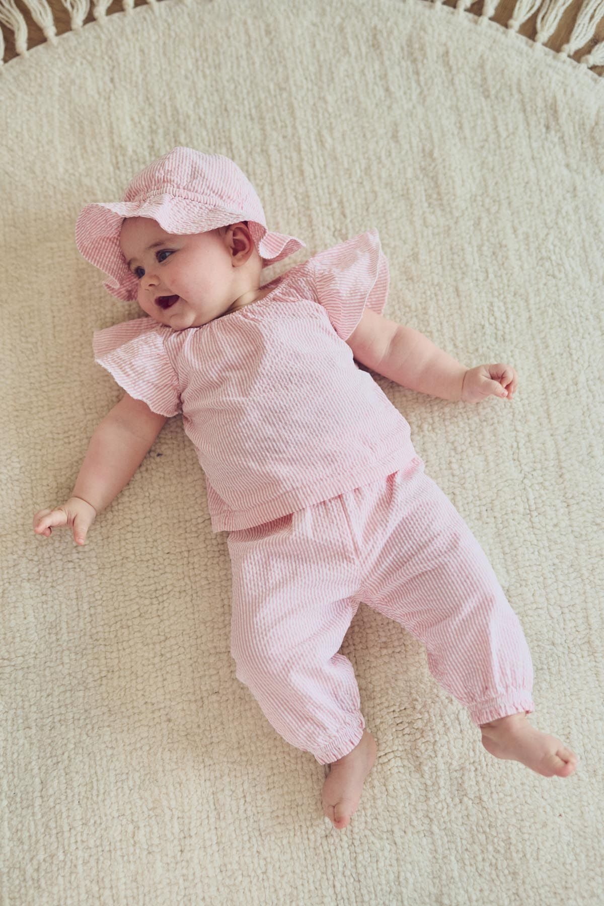 Baby Seersucker Flared Pants