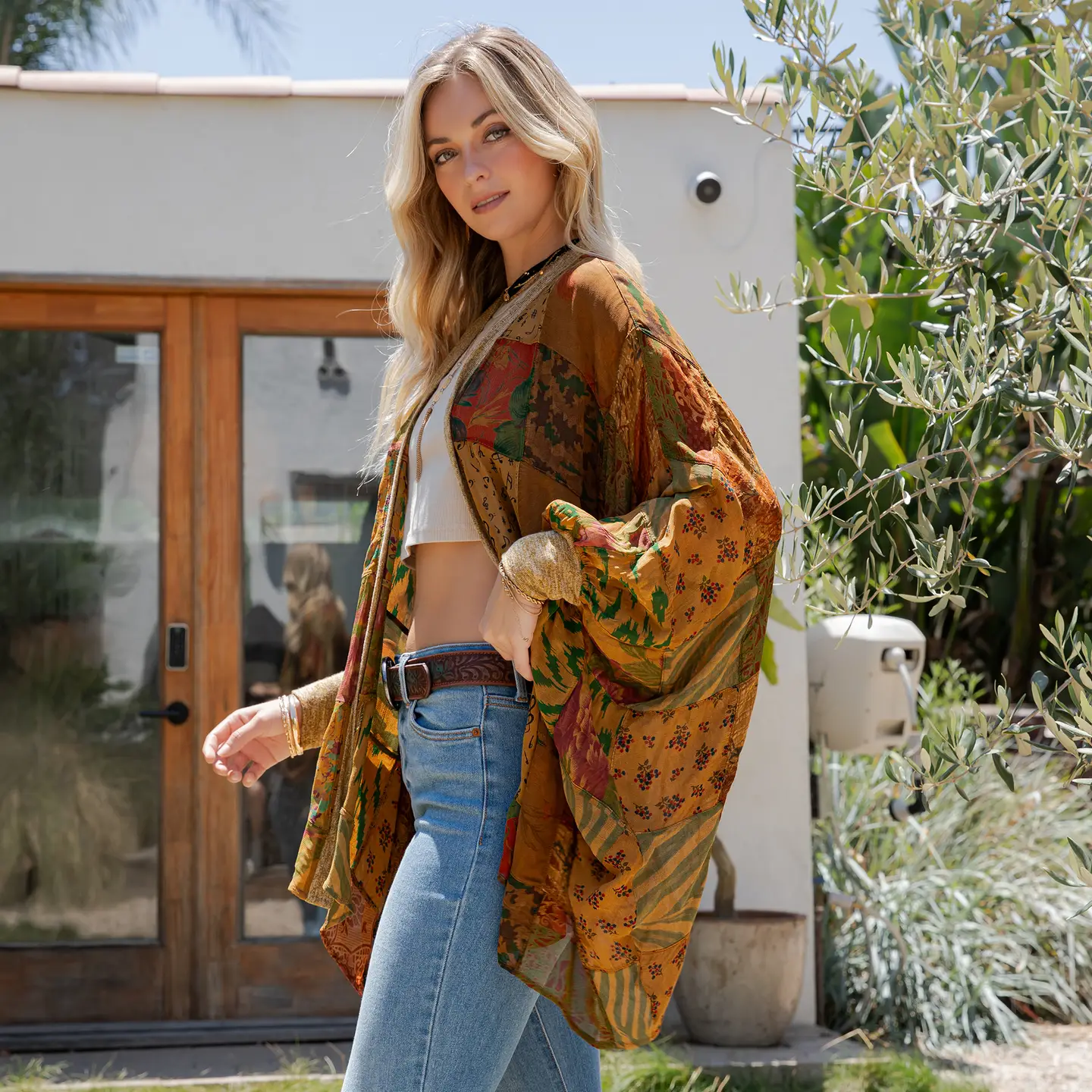 Statement Kimono With Vintage Patches