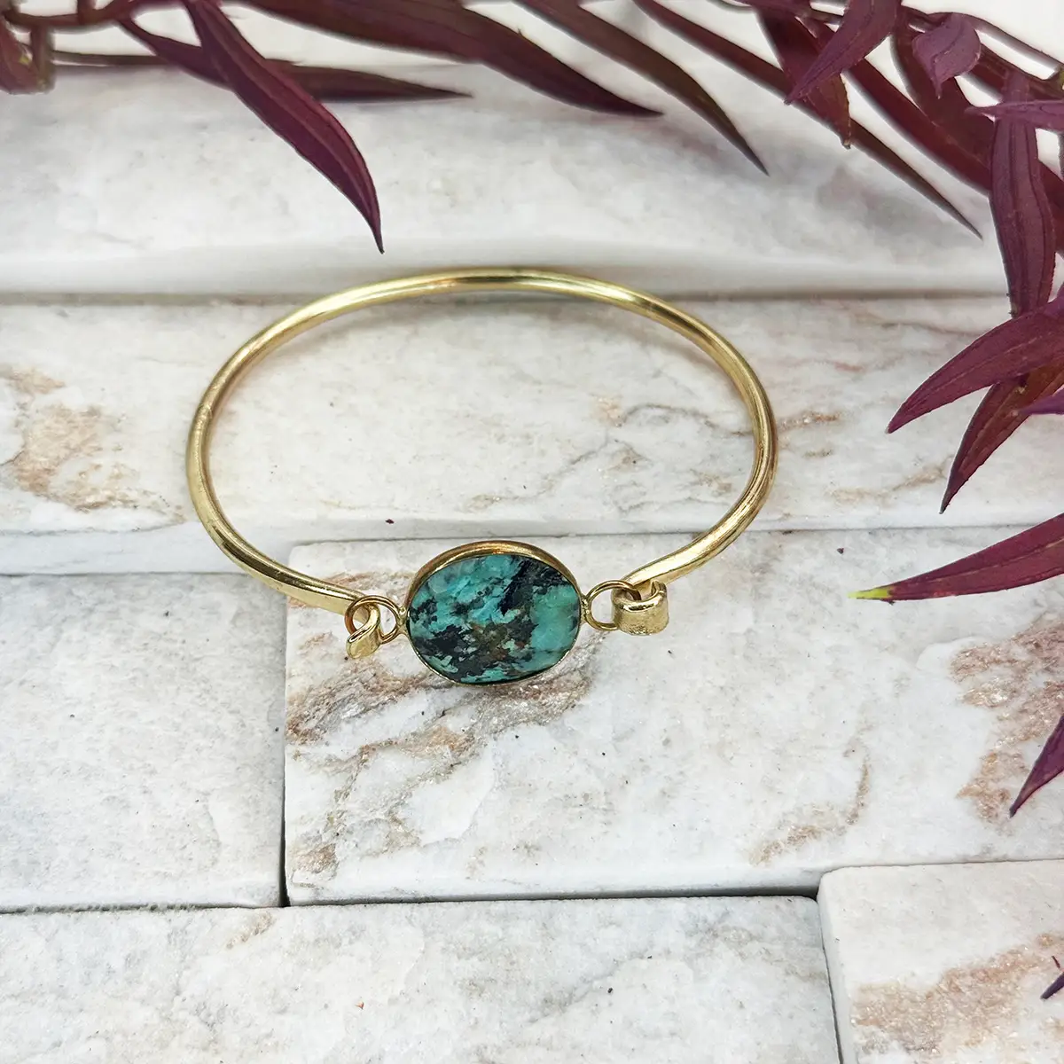 Semi-Precious Bangle Bracelet