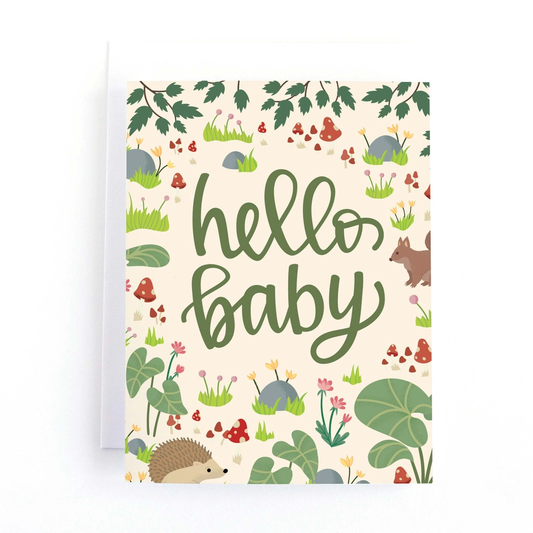 Hello Baby Woodland Card