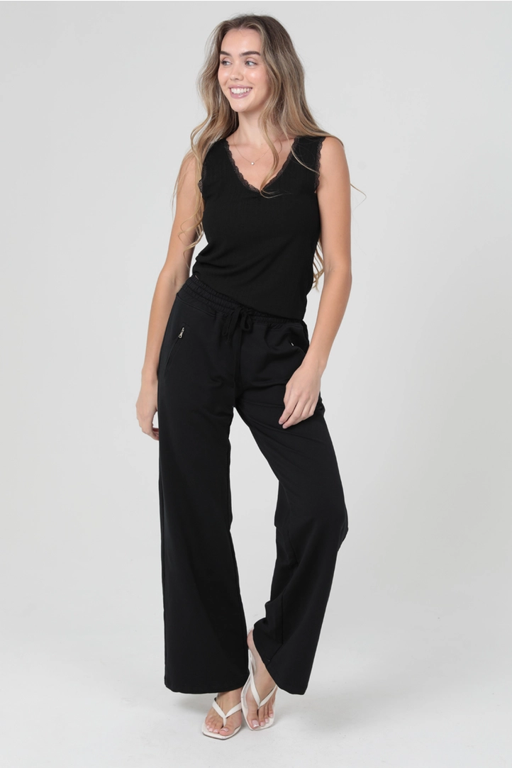 French Terry Wide Straight Leg Pants