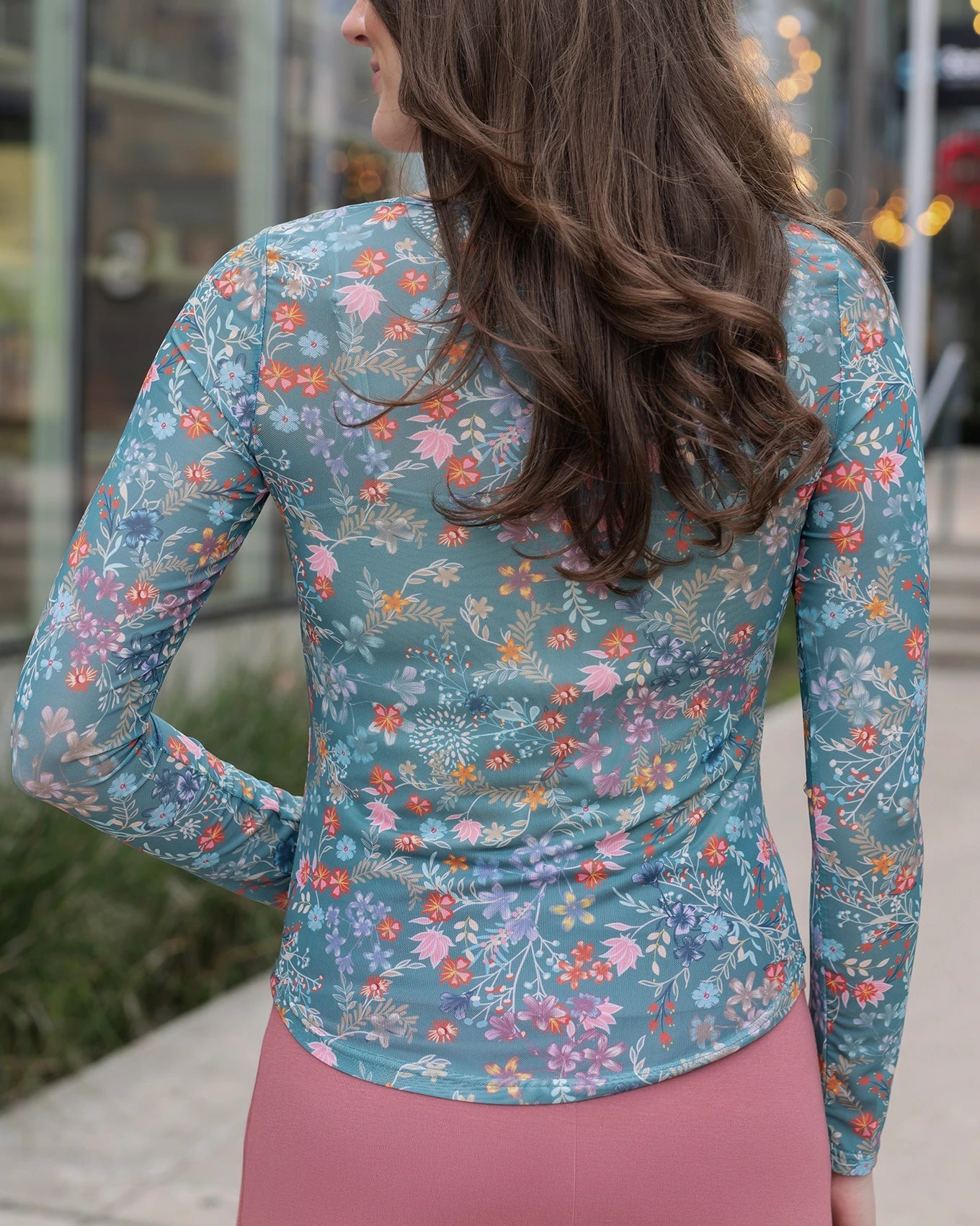 Wildflower Scoop Neck Floral Mesh Top