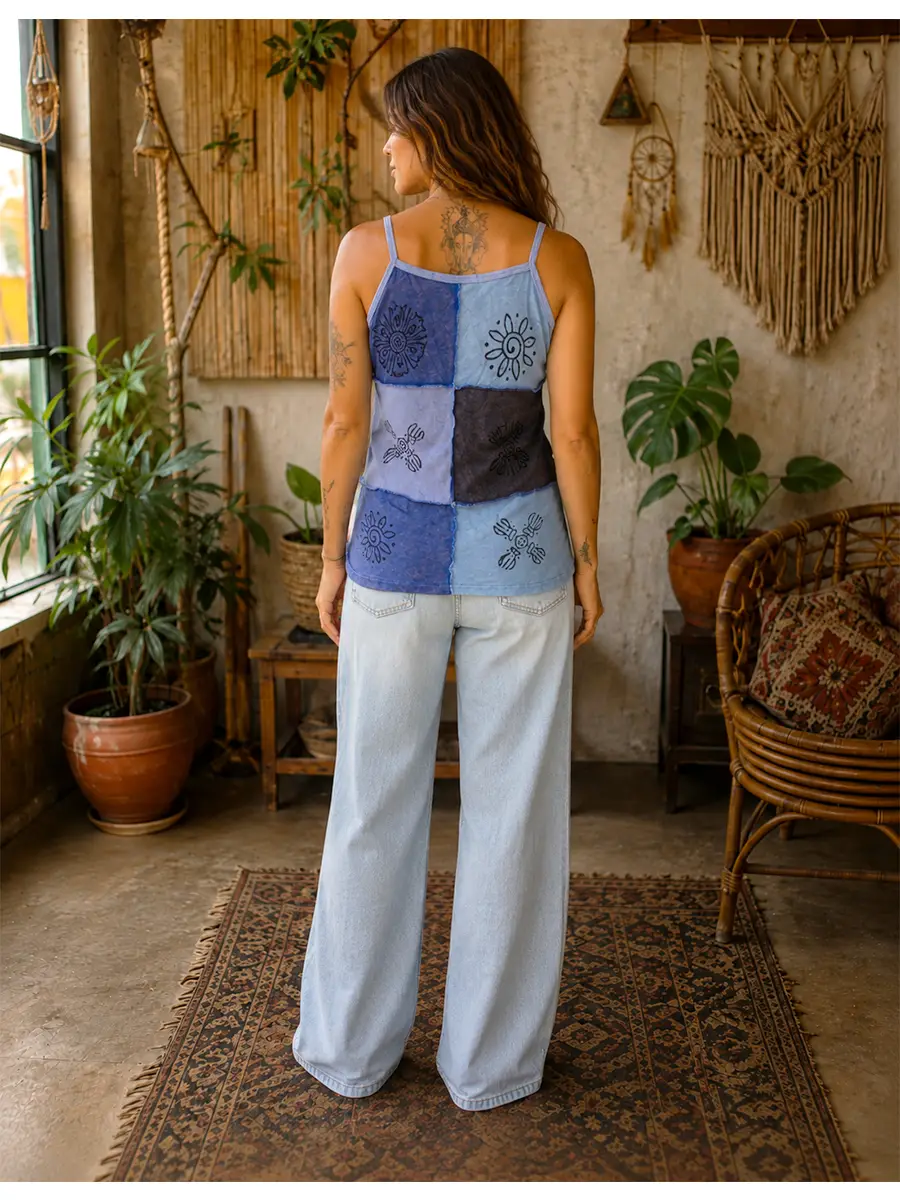 Stonewashed Patchwork Tank