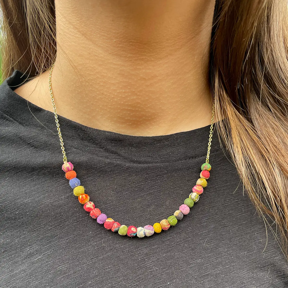 Delicate Kantha Necklace-India