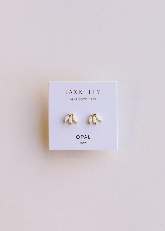 Opal Crown Stud Earrings
