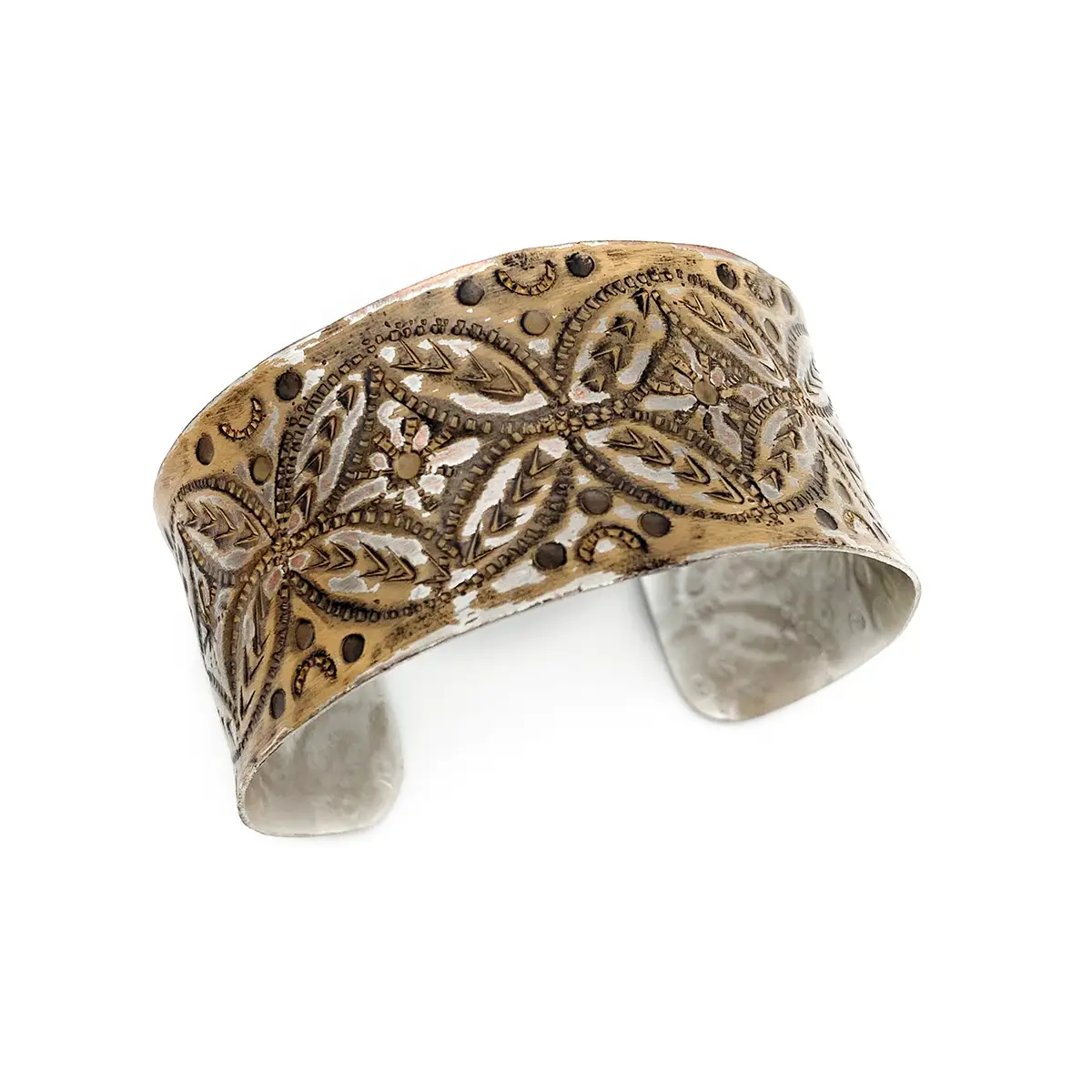 Silver Patina Cuff Bracelet