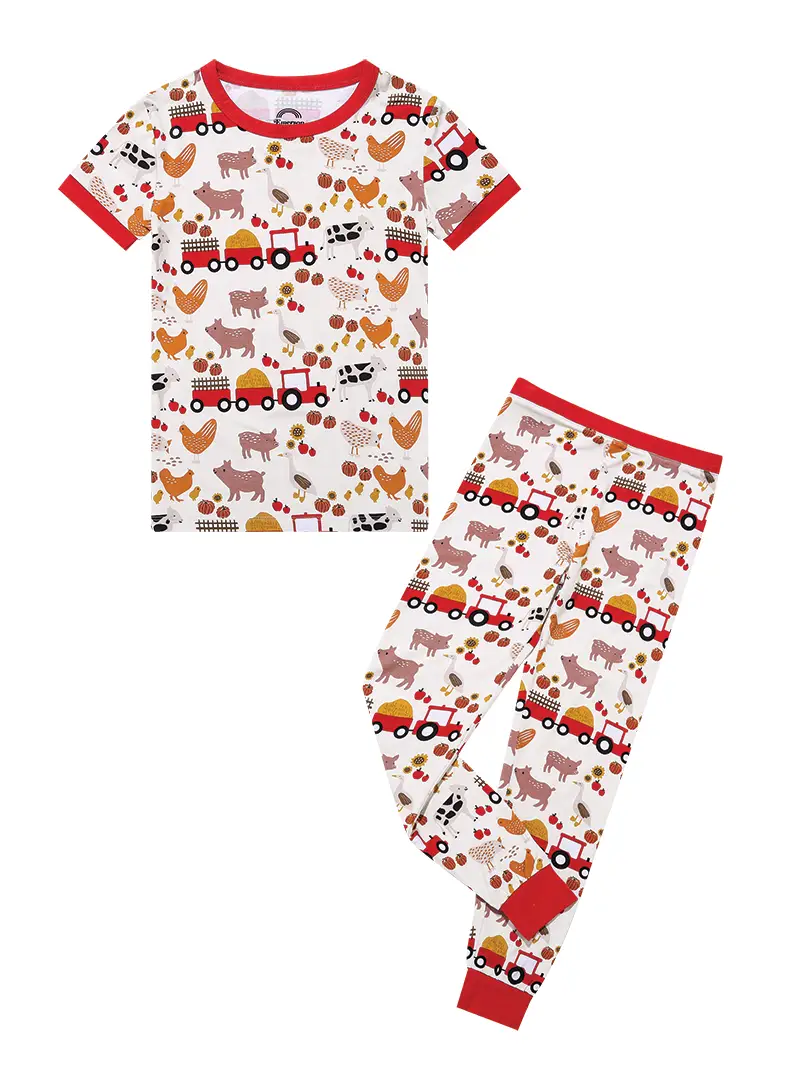 Kids Bamboo Pajamas Farm Friends