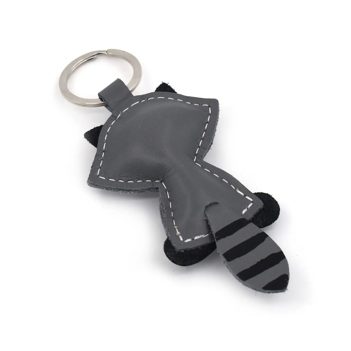 Raccoon Leather Keychain
